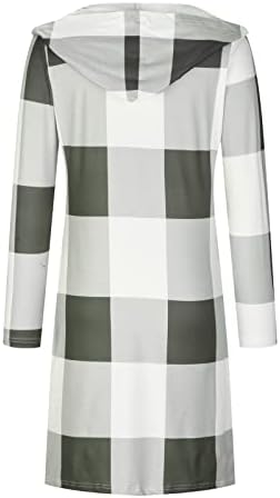 Modeенски миди кардиган мода карирана печатена долга ракави за лаптови со копчиња надолу со кошули, тенок вклопувачки врвови на блуза од туника
