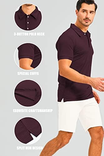 Кавата машки мускули поло маици суво вклопуваат кратки ракави истегнете тенок вклопувачки маици тренингот голф кошула
