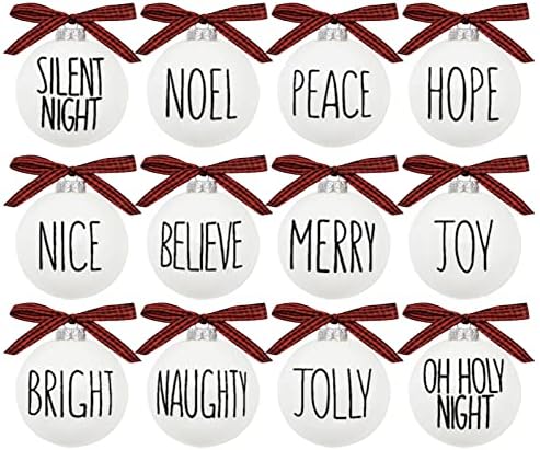 Божиќни украси сет за украсување на новогодишни елки од 12 светилки со распрскувачки отровни сијалички со биволски лак бел празник топка земја
