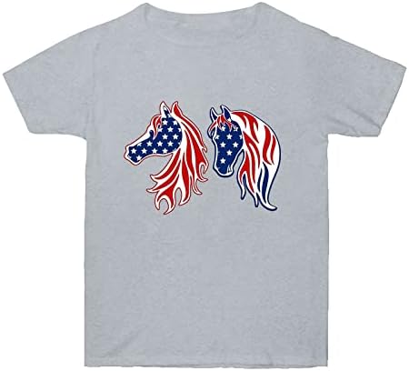 Женски Врвови Облечени Обични Четврти јули Патриотска Блуза Денот На Независноста Екипажот Американско Знаме Печатење Маици