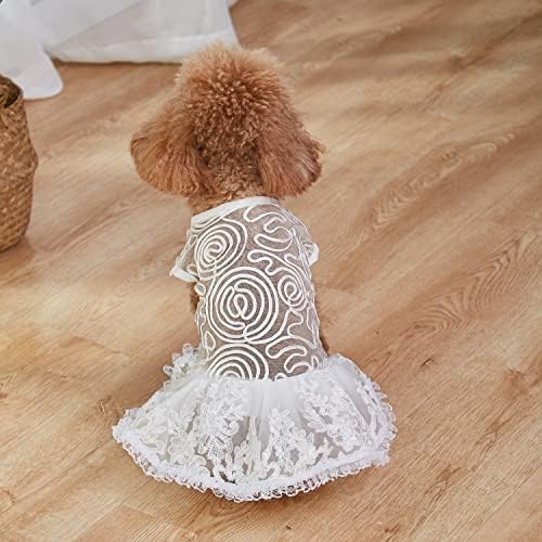 Куче чипка златен сјај фустан принцеза Туту здолниште за мали и средни девојки кучиња миленичиња роденденски свадбени невестата