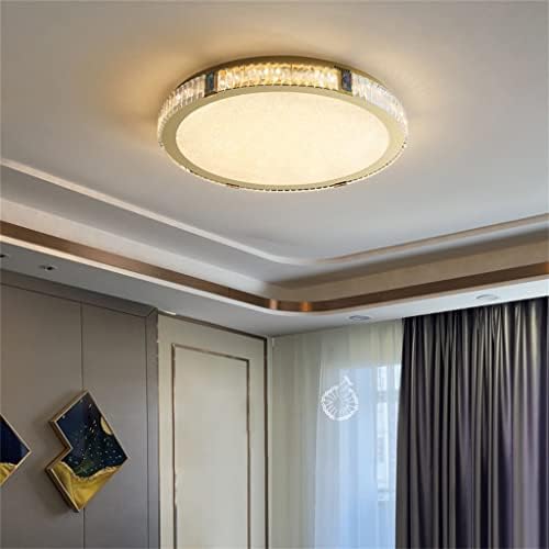 ZSEDP тркалезна таванска светлина Кристал предводена златна ламба од не'рѓосувачки челик спална соба дневна соба кујна тавана светлосна