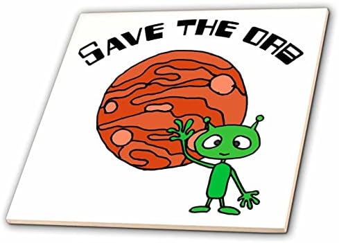 3дроза Симпатична Смешна Зелена Марс вонземјанин зачувај Ја Топката зачувај ја планетата Игра На Зборови-Плочки