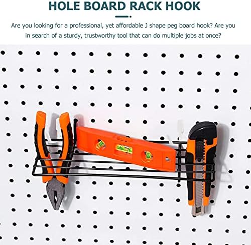 Алатка за алатка за алатка за табла за леуја, бела 20 парчиња куки за пегаболка, Pegboard J Hooks for Peg Board Workbench Garage Storage Coulde