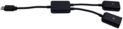 ZDYGCTIME MICRO USB кабел за домаќини, микро USB машки до 2x тип А двојно USB женски OTG адаптер за конвертор за конвертор за Android таблет