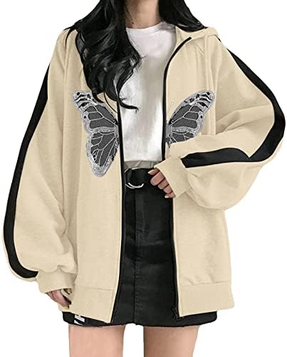 Женски палта и јакни женски худи печати поштенски дуксери за дуксер лабава јакна од улична облека висока женска надворешна облека