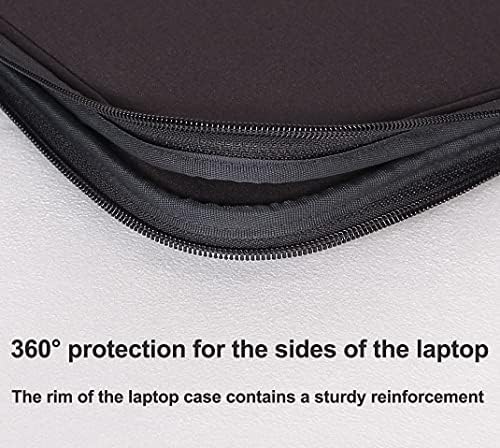 Inntzone 15,6 инчи преклопен лаптоп ракав тенок случај лесен торба за торбички со лаптоп, кој носи капакот на флип - црна