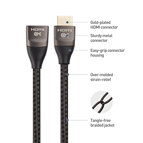Кабелски Работи 48gbps Ултра HD 8K HDMI Продолжен Кабел 3.3 ft / 1m СО 8K @120hz, 4K @240hz И Hdr Поддршка Во Црно