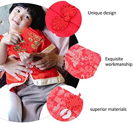 Кинески Црвен Плик 6 парчиња Уникатни Модели Во Кинески Стил Црвен Пакет Новогодишна Торба За Пари Свадбен Декор Свадбени Пликови