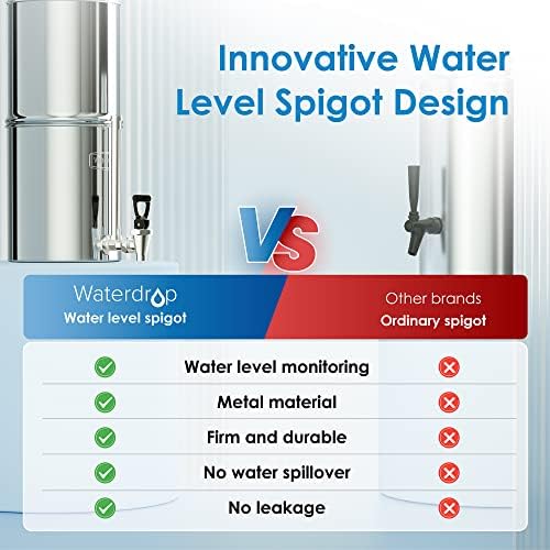 Систем За Филтрирање На Вода со гравитација на вода, NSF/ANSI 372 Сертификација, 2,25 G Систем За Филтрирање Од Нерѓосувачки