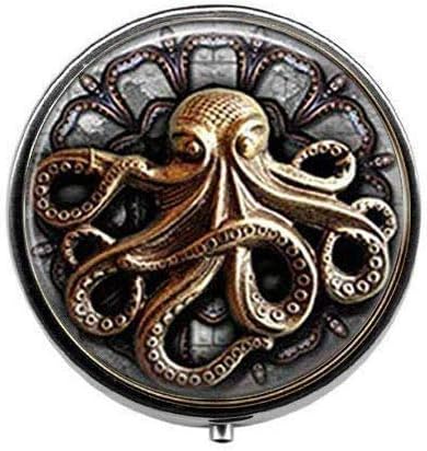 Steampunk Октопод Готски Накит - Уметност Слика Пилула Кутија - Шарм Пилула Кутија-Стакло Бонбони Кутија