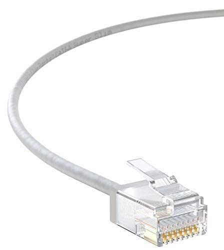 InstallerParts Ethernet Cable CAT6A Супер тенок кабел UTP 0,5 ft - сива - професионална серија - 10Gigabit/SEC мрежа/голема брзина