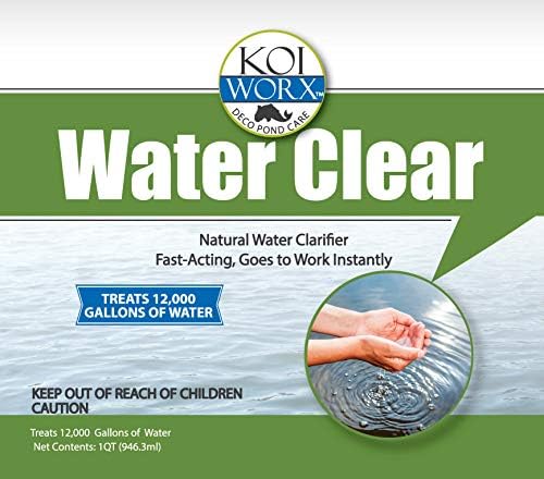 Вода Koiworx Clear - Разјаснува декоративни и украсни езерца, безбедни за KOI - 1 квартал