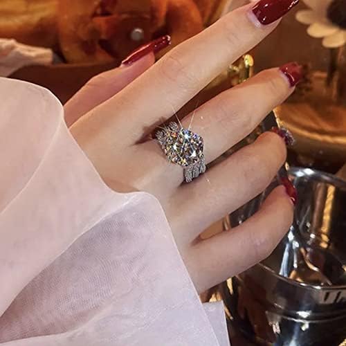 2023 Нов Супер Флеш Моисанит прстен во форма на прстен за ангажман за жени Моисанит изопачен ангажман прстени венчавки за венчавки за ветување за ветување за невести