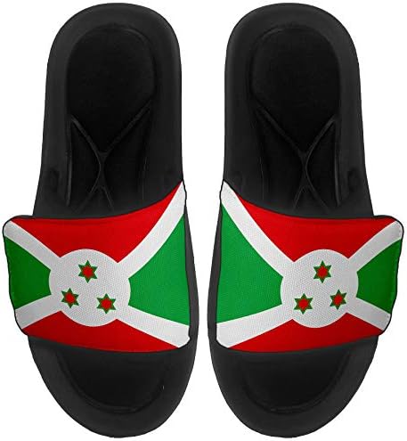 ExpressItbest Pushioned Slide -On сандали/слајдови за мажи, жени и млади - знаме на Бурунди - знаме на Бурунди