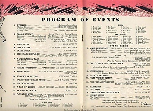 Програма за лизгање на лизгање во 1947 година Програма за сувенири Варгас Корица 5 -то издание на лизгање на ролери