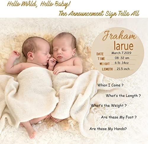 Најава за новороденче Знак Дрвен За Име На Бебе И Детали За Раѓање За Болничка Прилагодена Фотографија Знак За Најава За Бебиња
