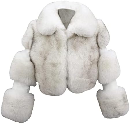 Женски зимски палто крзнено ракав со големина топла јакна fauxlong плус faux надворешна облека краток палто женски женски палто