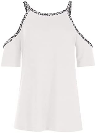 Девојки ладно рамо 2023 облека со кратки ракави со кратки ракави, памук обичен врвен кошула есен летен маица за дами G5 G5