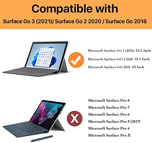 Microsoft Surface Go 3 10.5 2021 / Surface Go 2 10.5 2020 / Surface Go Case 10 2018 со 360 ротирачки рачки за рачката на рачката на рачката на