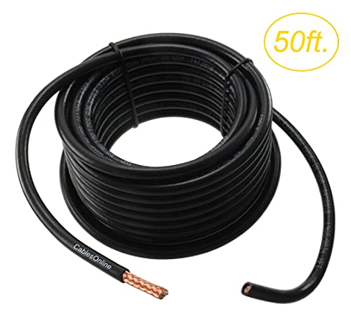 Каблисон, 50ft. RG8X 50-Ohm 16-AWG голи-бакар направен во најголем кабел за коаксови, црн, R8X-050