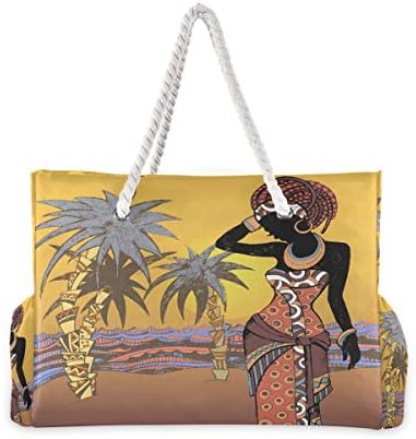 Алаза убава црна жена торба за торбички за играчки за плажа торба за замор, тезга за туширање, базен за пливање