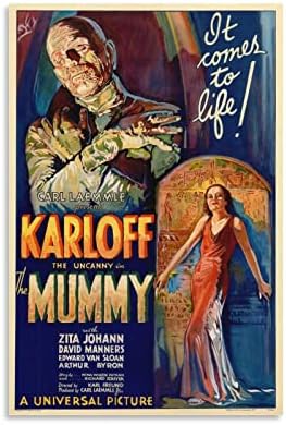 Mummy 1932 Fantasy Horror Movie Vintage постер дизајн Постери платно wallидни уметности за wallидни декории декор декор за спални подароци 20x30inch во стил