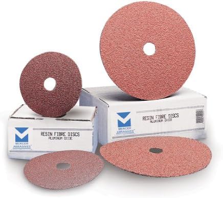 Mercer Abrasives 300100-25 4-инчи од 5/8-инчни дискови од алуминиум оксид од смола, 100 решетки, 25-пакет