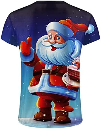 Wocachi Божиќ војник кратки ракави маици за мажи, Божиќ Дедо Мраз печатено тренингот спортски атлетика забава, врвови на врвови