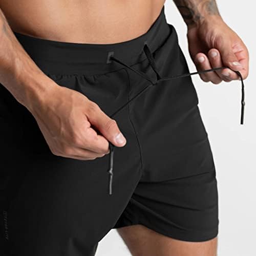 Обични панталони за мажи Акимпе Цврста боја Тренд Младински летни машки лабави џемпери фитнес што работи шорцеви со влечење