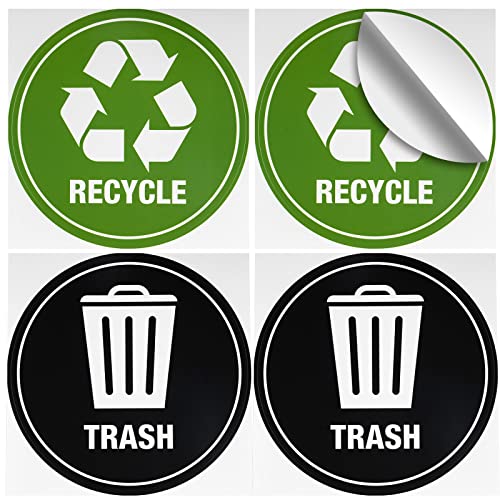 Брендовите НА ГСМ Рециклираат Етикети За Ѓубре Пакет од 4 Налепници, Големи Винилни Налепници За Конзерва Со Симбол За Рециклирање