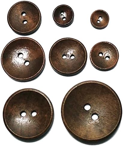 10мм-30мм Тркалезен сад кафе Кафе природни дрвени копчиња 2 дупки за шиење на дупки за жени облеки рачно изработено копче за дрво