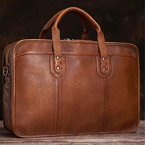Lepsjgc чанти мажи гроздобер човек чанта чанта торба рамо рачно изработена оригинална кожа кафеава лаптоп бизнисв