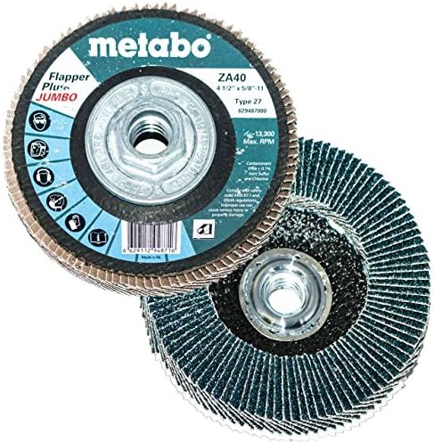 Метабо 629489000 4.5 x 7/8 флапер плус џамбо абразиви размавта дискови 80 решетки, 5 пакувања