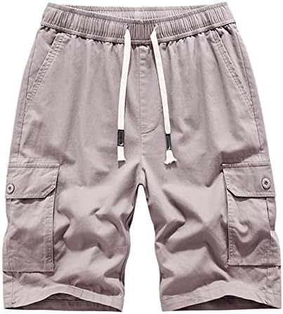 Мажите обични карго шорцеви на отворено риболов џогер џемпери за џемпент класичен карго за кратки панталони со 5 џебови