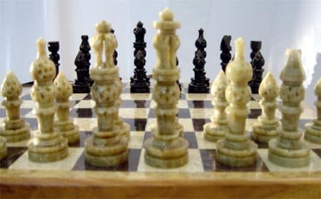 Craftuslook 10x10 инчен мермер шах постави рака врежани Gorara Stone Pieces Play & подароци нови