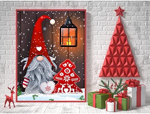 Божиќно дијамантско сликарство, 6 пакувања 5D Божиќно сликарство за возрасни, DIY снежен човек Гном Санта со целосна вежба Дијамантска