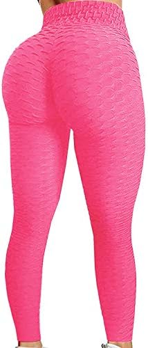 Duoewei женски расипан задник со висока половината јога панталони јога вежба со високи половини кревање на колк женски еластични панталони