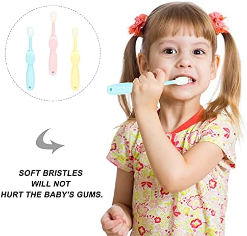 Кисангел деца четки за заби 3 парчиња четка за заби за бебиња меки влакната за заби заби за заби, четка за заби, четка за заби,
