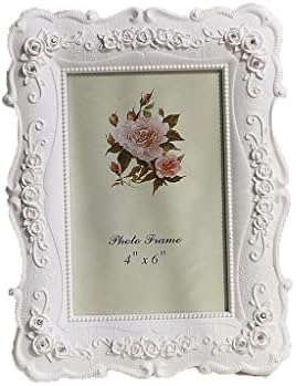 Лоргл фото рамка креативна фото рамка рози цвеќиња кристален дијамант бел Европа стил модни гроздобер украси Фото рамки Домашни додатоци MJ Колаж