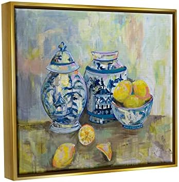 Lemons Lemons и керамика жолто сино класично сликарство, Floater Frame, дизајн од etteанет Вертентес