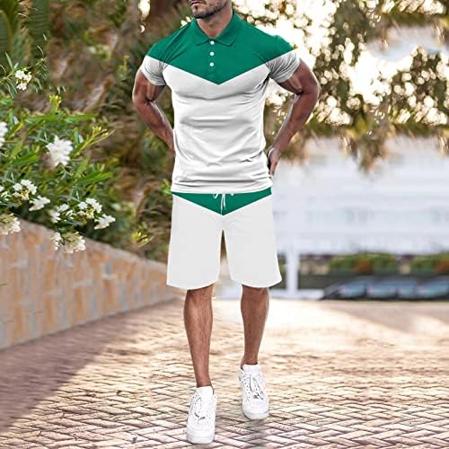 Bmisegm летни кошули за мажи машка мода со кратки ракави маички и шорцеви поставени летни 2 парчиња облека од облека на облека