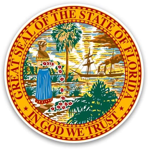 GT Graphics Express Express Florida State Seal - Винил налепница водоотпорна декларација