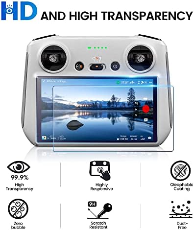СТАРТРЦ MINI 3 PRO CASE CASE & HD TEMERED стаклен екран за заштита на екранот за DJI Mini 3 Pro RC Далечински контролер