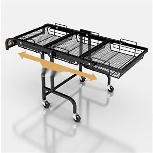 SLNFXC количка за количка паралелно преклопување преносно полица подот кујна мултифункционална складирање решетката кујна организатор метален