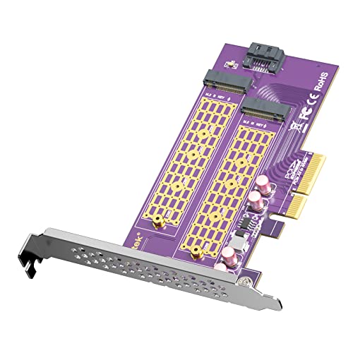 10Gtek 2-Порта M. 2 NVMe Адаптер М-Клуч и Б-Клуч, PCIe X4 Gen3.