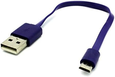 Краток USB Кабел MicroUSB Виолетова Полнач Кабел За Напојување Жица Рамен Компатибилен СО Zte Warp Синхронизација-Zephyr-ZMax-ZMax 2-ZPad