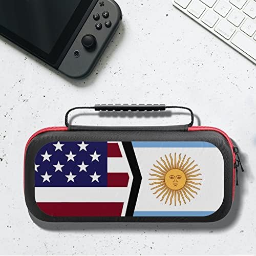 Американски и Аргентина со знаме на знамето за носење на куќиште за куќиште на тврда обвивка за тврда школка, компатибилна со Nintendo Switch