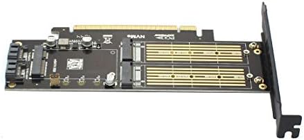 Jeyi SK16-PRO NVME NGFF адаптер x16 PCI-E3 целосна брзина M.2 2280 Алуминиумски лим Термички спроводливост Силиконски нафора на вентилаторот