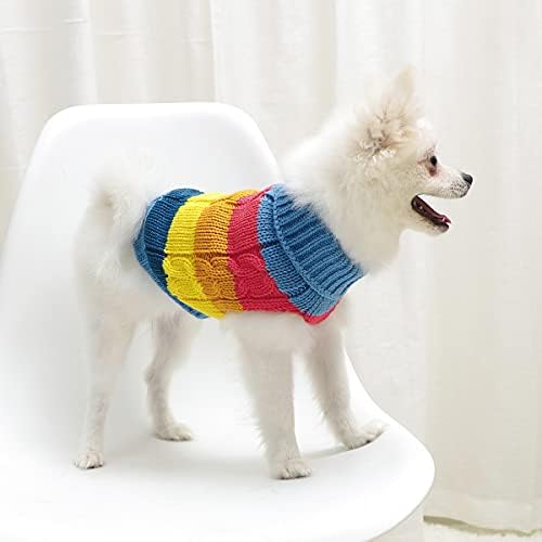 Џемпери за кучиња од трева, кученца облека за мали кучиња зимска облека за мачки миленичиња виножито мачка облека, плетени ладни кучиња